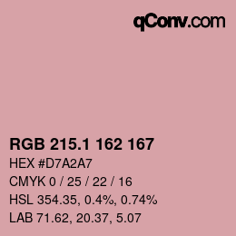 カラーコード: RGB 215.1 162 167 | qconv.com