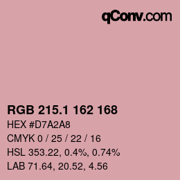 カラーコード: RGB 215.1 162 168 | qconv.com