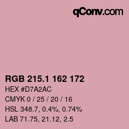 カラーコード: RGB 215.1 162 172 | qconv.com