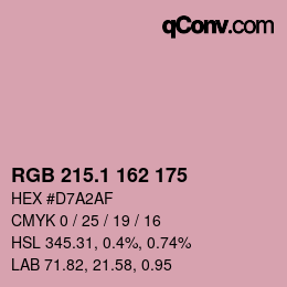 カラーコード: RGB 215.1 162 175 | qconv.com