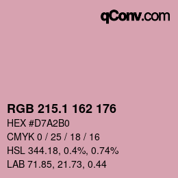 カラーコード: RGB 215.1 162 176 | qconv.com