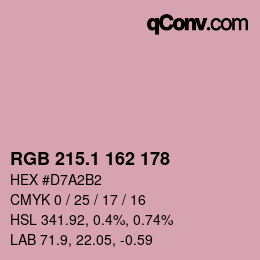 カラーコード: RGB 215.1 162 178 | qconv.com