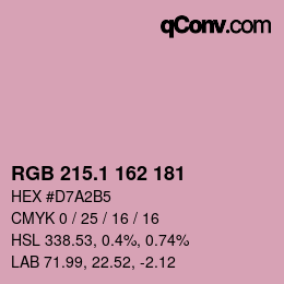 カラーコード: RGB 215.1 162 181 | qconv.com