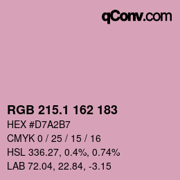 カラーコード: RGB 215.1 162 183 | qconv.com