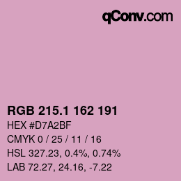 カラーコード: RGB 215.1 162 191 | qconv.com