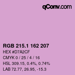 カラーコード: RGB 215.1 162 207 | qconv.com
