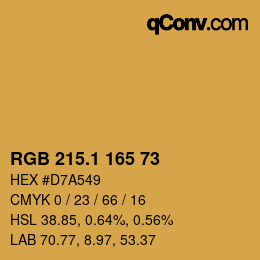 カラーコード: RGB 215.1 165 73 | qconv.com