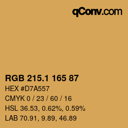 カラーコード: RGB 215.1 165 87 | qconv.com