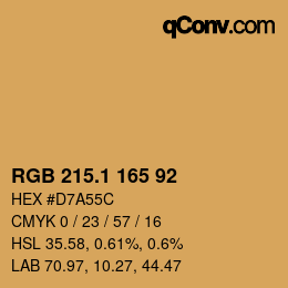 カラーコード: RGB 215.1 165 92 | qconv.com