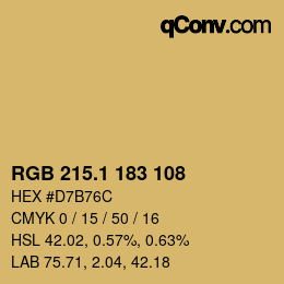 カラーコード: RGB 215.1 183 108 | qconv.com
