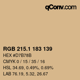Color code: RGB 215.1 183 139 | qconv.com