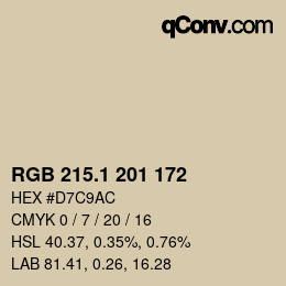 カラーコード: RGB 215.1 201 172 | qconv.com
