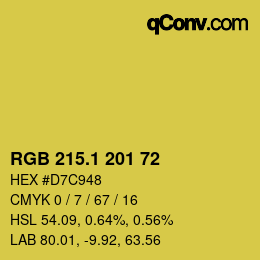 カラーコード: RGB 215.1 201 72 | qconv.com