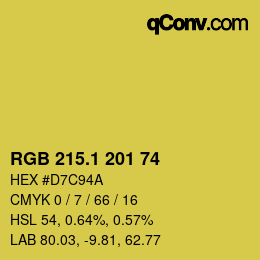 カラーコード: RGB 215.1 201 74 | qconv.com