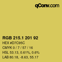 カラーコード: RGB 215.1 201 92 | qconv.com