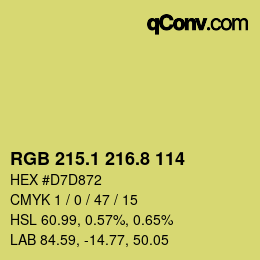カラーコード: RGB 215.1 216.8 114 | qconv.com