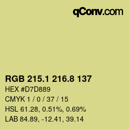 Color code: RGB 215.1 216.8 137 | qconv.com