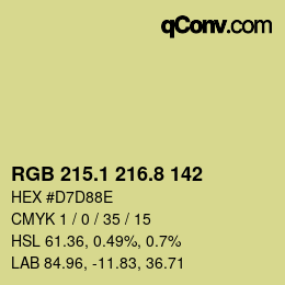 Color code: RGB 215.1 216.8 142 | qconv.com