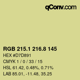 Color code: RGB 215.1 216.8 145 | qconv.com