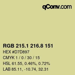 Color code: RGB 215.1 216.8 151 | qconv.com