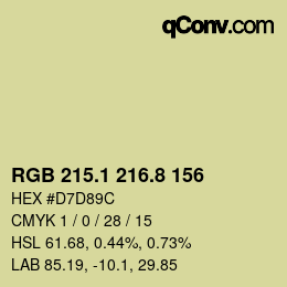 Color code: RGB 215.1 216.8 156 | qconv.com