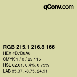Color code: RGB 215.1 216.8 166 | qconv.com