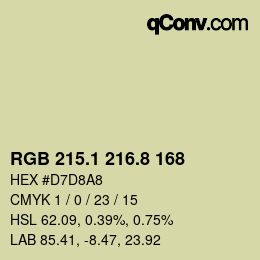 Color code: RGB 215.1 216.8 168 | qconv.com