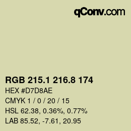 Color code: RGB 215.1 216.8 174 | qconv.com