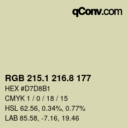 Color code: RGB 215.1 216.8 177 | qconv.com