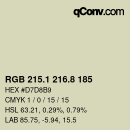 Farbcode: RGB 215.1 216.8 185 | qconv.com