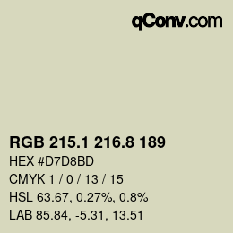 Color code: RGB 215.1 216.8 189 | qconv.com