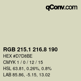 カラーコード: RGB 215.1 216.8 190 | qconv.com