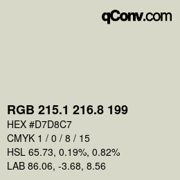 Color code: RGB 215.1 216.8 199 | qconv.com