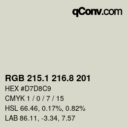 Color code: RGB 215.1 216.8 201 | qconv.com