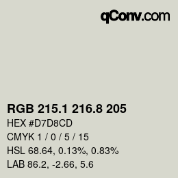 カラーコード: RGB 215.1 216.8 205 | qconv.com
