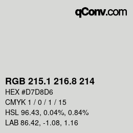 カラーコード: RGB 215.1 216.8 214 | qconv.com
