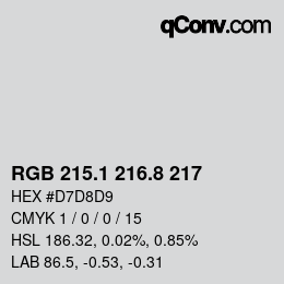 Color code: RGB 215.1 216.8 217 | qconv.com