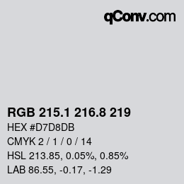 Color code: RGB 215.1 216.8 219 | qconv.com