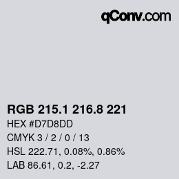 Color code: RGB 215.1 216.8 221 | qconv.com