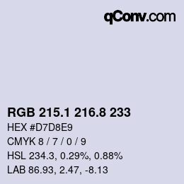 Código de color: RGB 215.1 216.8 233 | qconv.com
