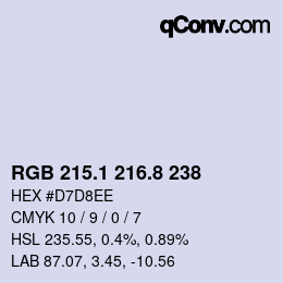 Color code: RGB 215.1 216.8 238 | qconv.com