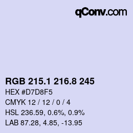 Color code: RGB 215.1 216.8 245 | qconv.com