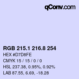 Color code: RGB 215.1 216.8 254 | qconv.com