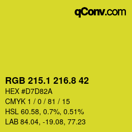 カラーコード: RGB 215.1 216.8 42 | qconv.com