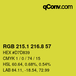 カラーコード: RGB 215.1 216.8 57 | qconv.com