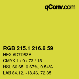 カラーコード: RGB 215.1 216.8 59 | qconv.com