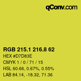 カラーコード: RGB 215.1 216.8 62 | qconv.com