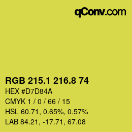 カラーコード: RGB 215.1 216.8 74 | qconv.com