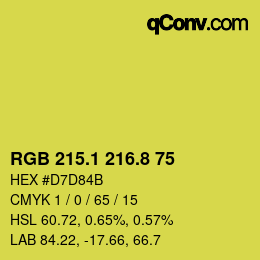 カラーコード: RGB 215.1 216.8 75 | qconv.com