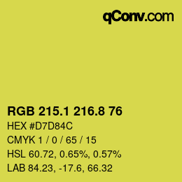カラーコード: RGB 215.1 216.8 76 | qconv.com